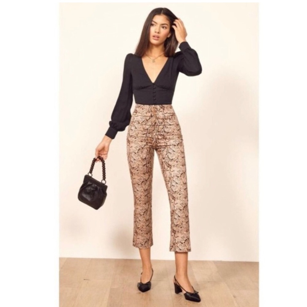 Reformation snake print pants size 8